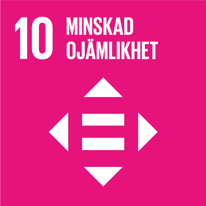  Symbol f&ouml;r m&aring;l nummer 10 minskad oj&auml;mlikhet i Agenda2030