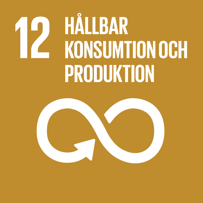 Symbol f&ouml;r m&aring;l nummer 12 h&aring;llbar konsumtion och produktion i Agenda2030