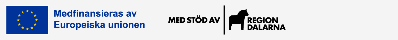 Logotyper som visar på stöd från Europeiska regionen och Region Dalarna