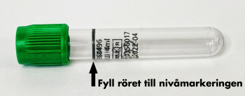 Rör med Li-heparin till Stratusinstrument grön propp, 5 ml